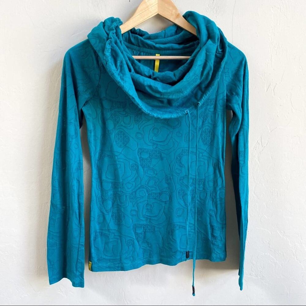 Lole Teal‎ Funnel Neck Long Sleeve Top